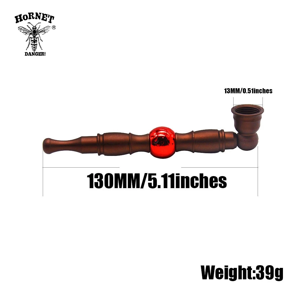 Аллюминиевая курительная трубка с драгоценным камнем HORNET 130 мм Съемные