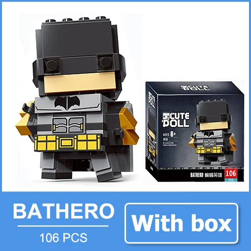 Bat Hero B with box Бэтмен чудо-женщина Супермен флеш-игрушки блоки мини фигурка акваман киборг кукла супергероя персонажи фильмов подарок для мужчин - Цвет: Bat Hero B with box