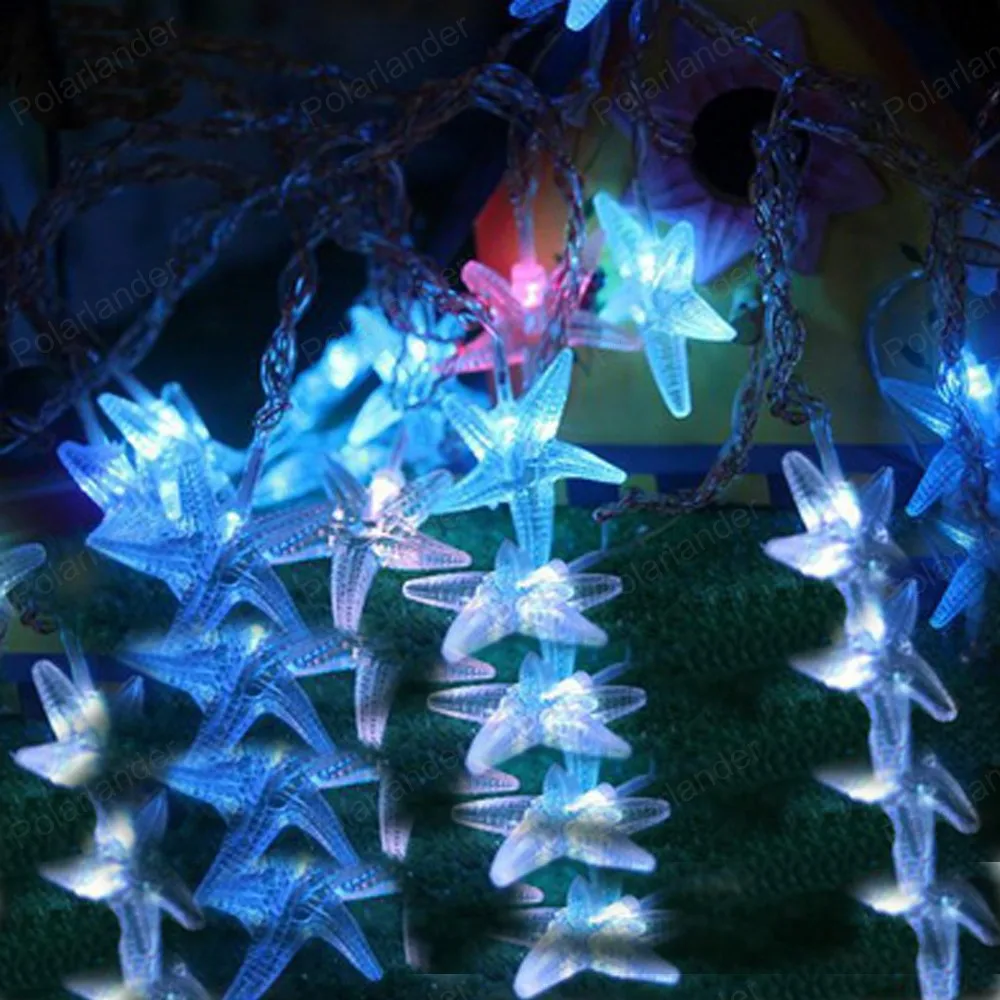 4 м 20 светодиодный светильник на солнечных батареях морская звезда сказочный для