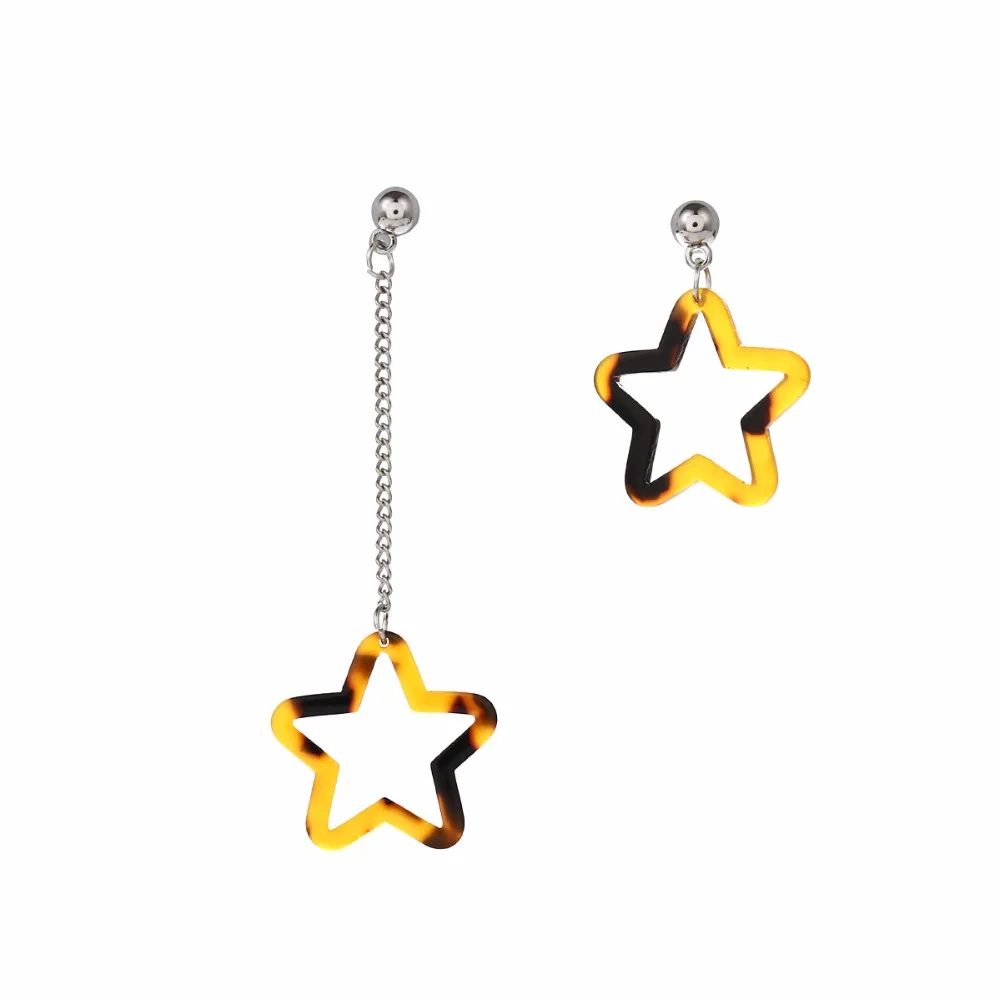 GEREIT романтические милые ювелирные изделия полые звезды длинные сережки