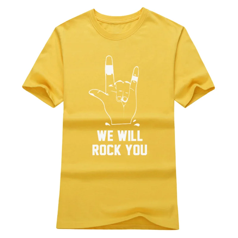 2019 летняя модная женская футболка хлопковая Футболка с принтом WE WELL ROCK YOU AND LOVE