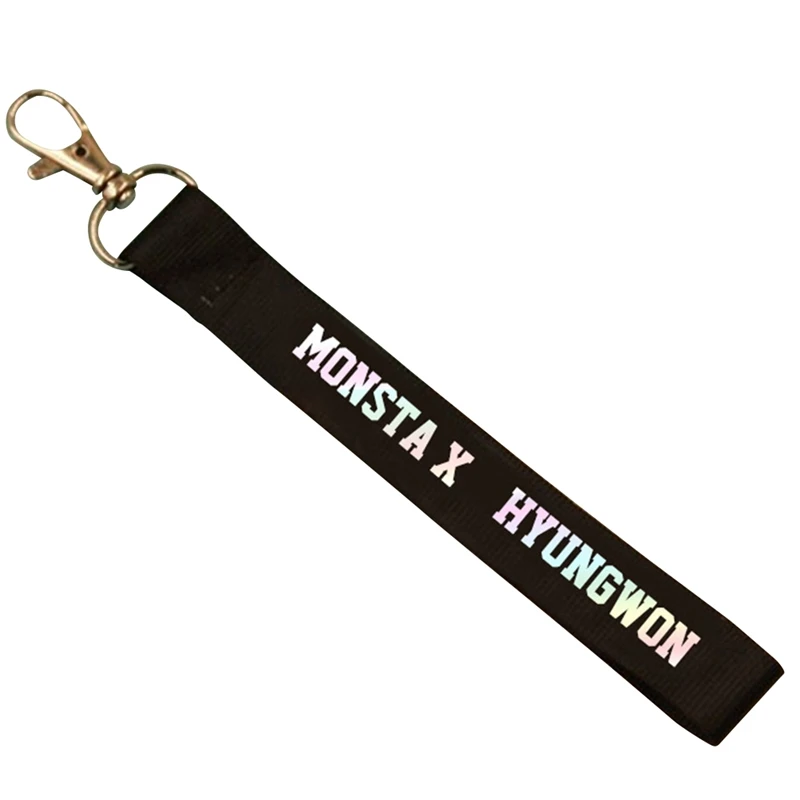 1 шт. MONSTA X ремешок для мобильного телефона лазерный брелок красивый ремешок для мобильного телефона модные брелоки с принтом букв