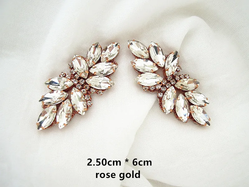 Rose gold 100 шт.) стразы из бисера в форме банта с кристаллами, аксессуары с аппликацией для платьев WDD0830 - Цвет: Rose gold