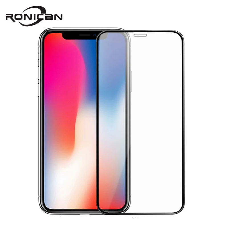 0 23 мм 3D изогнутое закаленное стекло для iPhone X RONICAN мягкие края высокая четкость