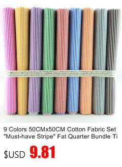 Teramila New Arrivals Colorful Design 7 PCS / Lot 9CMx50CM Sewing Material Cotton Jelly Rolls Strips Plain Fabric Patchwork