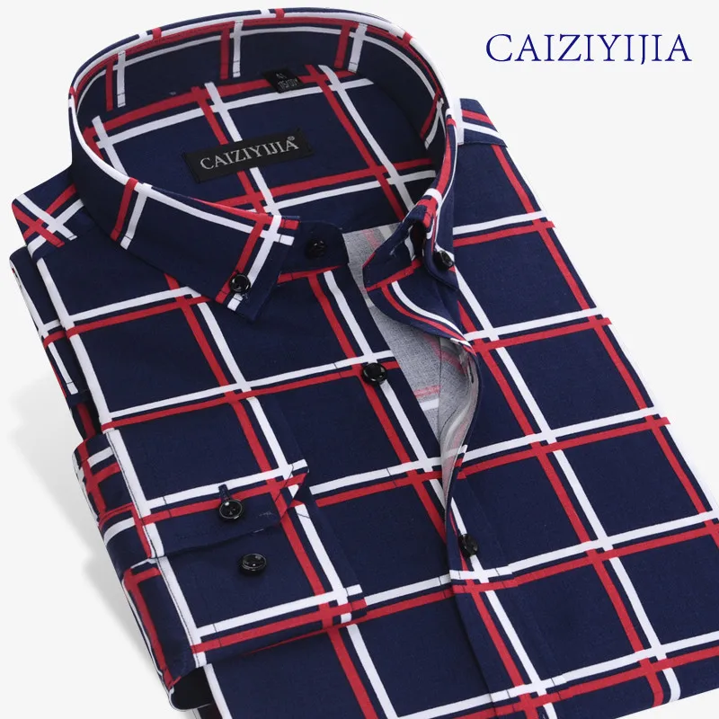Новинка 2017 мужчин &quots футболка с длинными рукавами рубашка в клетку Весна и осень