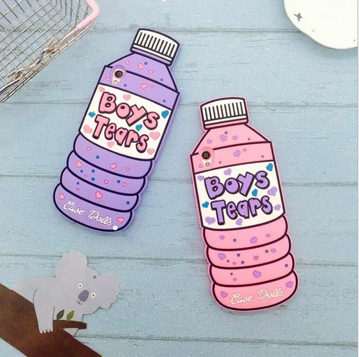 3D мультфильм бутылка воды Любовь мороженое чехол для телефона iPhone 6 6s 7 8 Plus X Xs Max XR