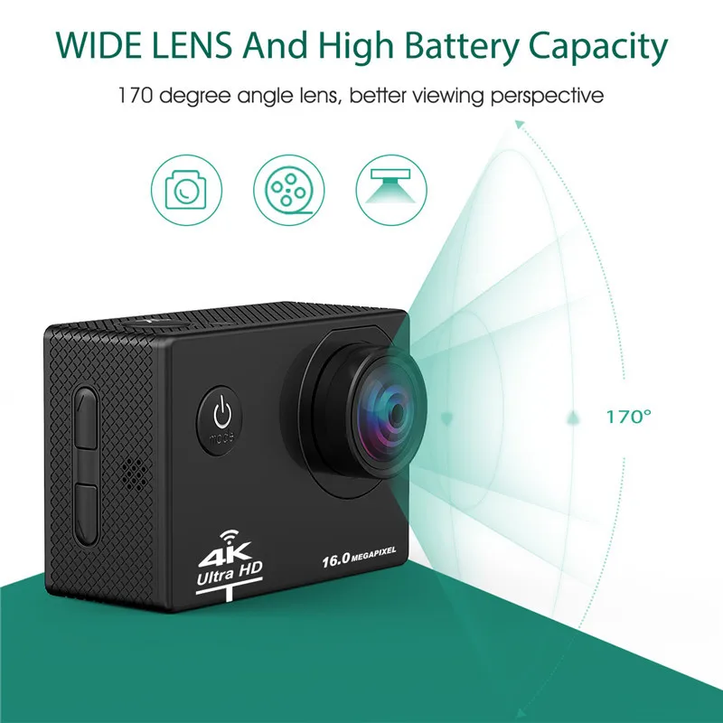 Новое поступление! Оригинальная Экшн камера BAPASCO Ultra HD 4 K 30FPS 30 м водостойкая 2 0