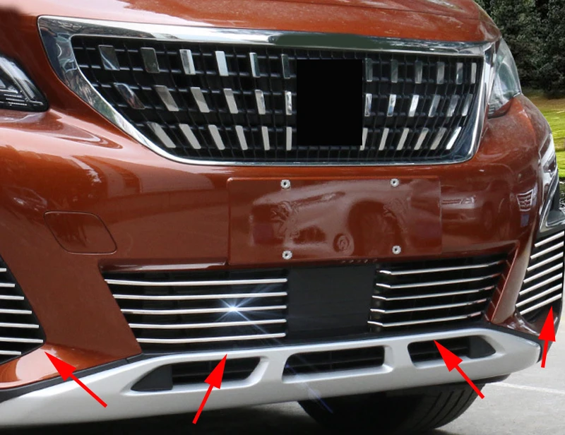 Для Peugeot 3008 GT 3008GT 2016 2017 2018 цельная решетка из нержавеющей стали и передняя