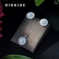 trendy luxury round cubic zirconia crystal cz engagement jewelry sets for women wedding dubai silver color bridal jewelry n 255