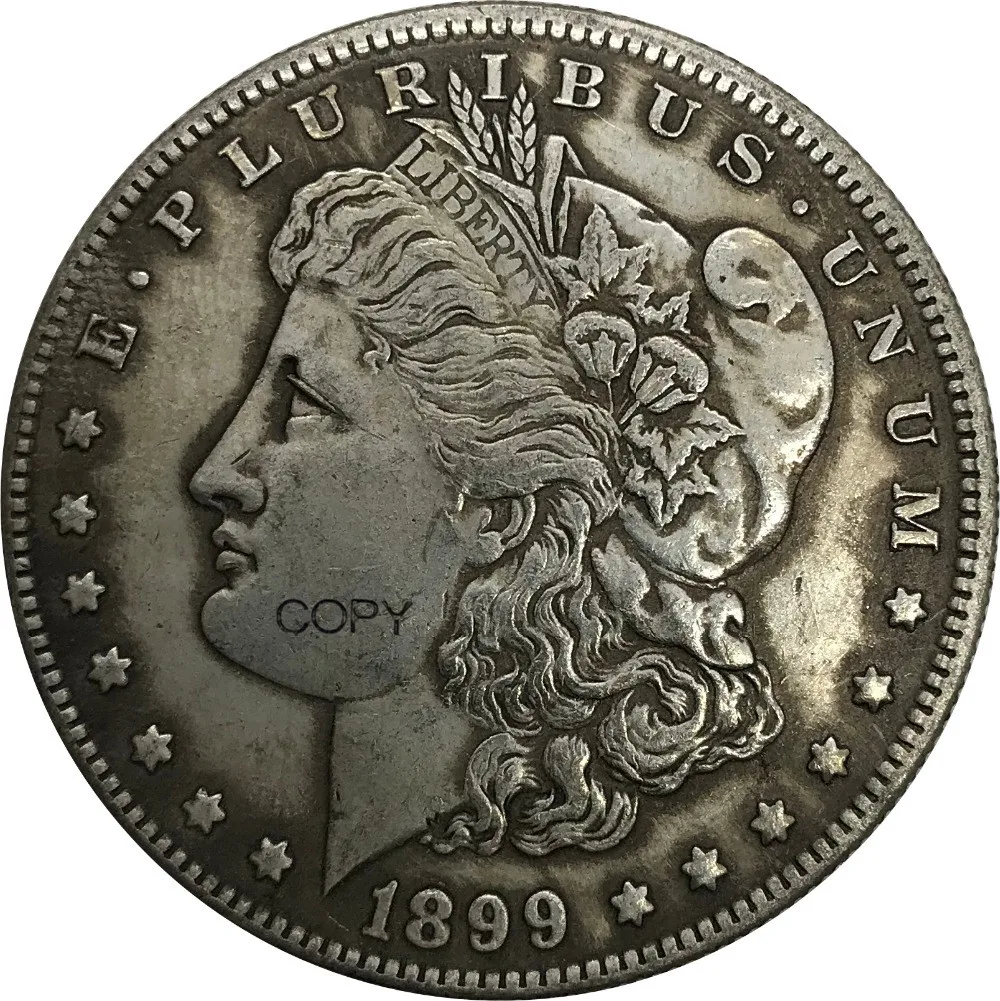

Untied States of America 1 One Dollar 1899 O Morgan Dollars Cupronickel Silver Plated Copy Coins
