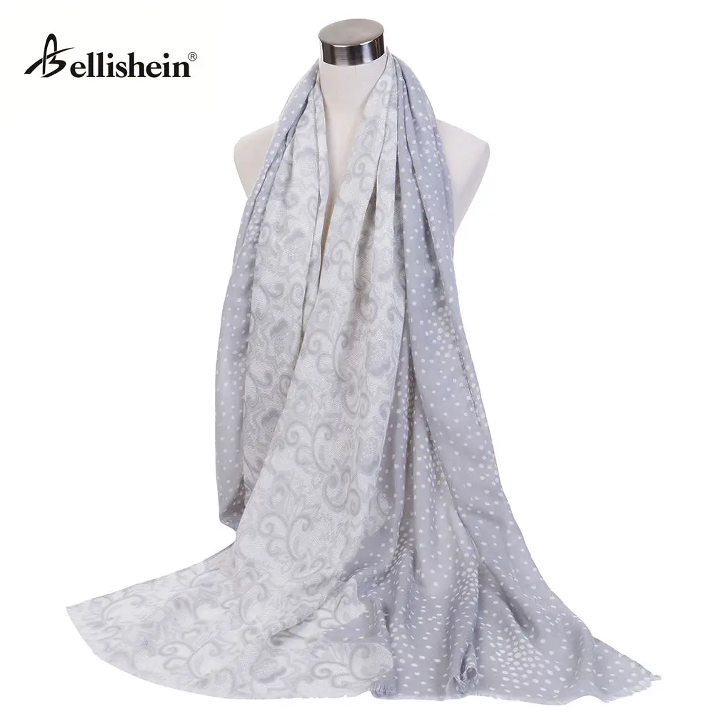 BELLISHEIN Винтаж Женщин Простой Шарф Большой Платок Длинный Voile Шелковый Wrap
