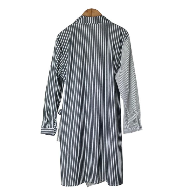 Женское платье-рубашка в полоску с длинным рукавом | Женская одежда