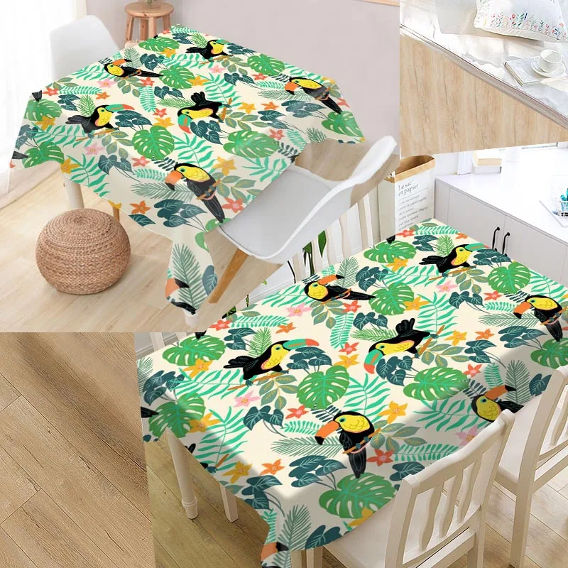 

New Birds Custom Table Cloth Oxford Fabric Rectangular Waterproof Oilproof Table Cover Family Party Tablecloth