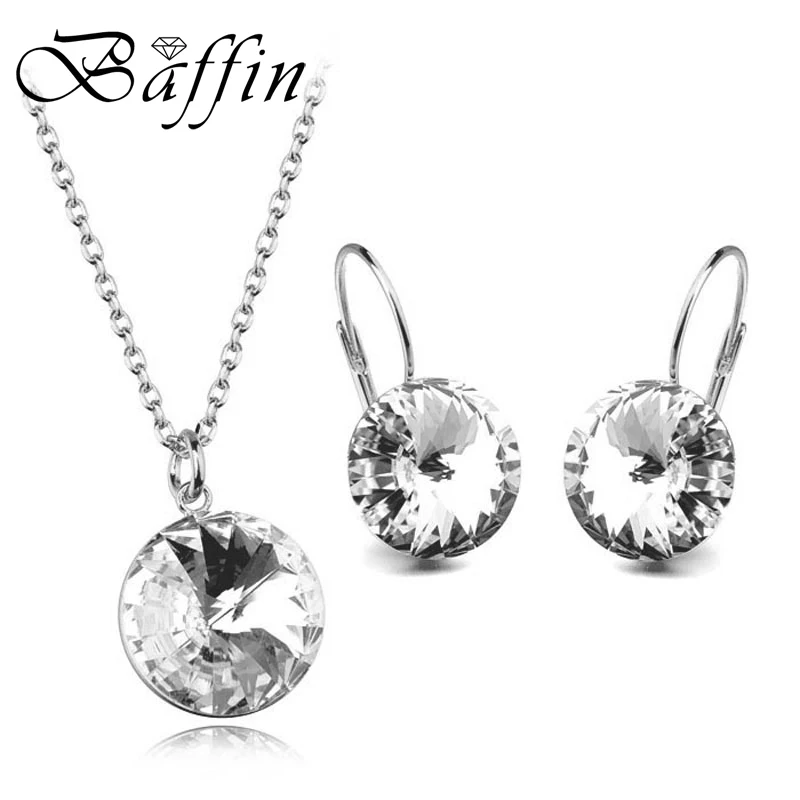 Оригинальные кристаллы от Swarovski Elements Bella ювелирные наборы Круглый Кулон ожерелья
