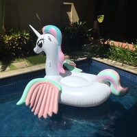 260cm giant colorful unicorn pool float inflatable colored pegasus float air mattress ride on swimming ring party fun water toys