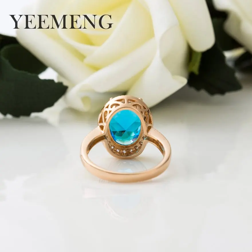 Женское кольцо YEEMENG золотого цвета элегантное модное дизайнерское высшего