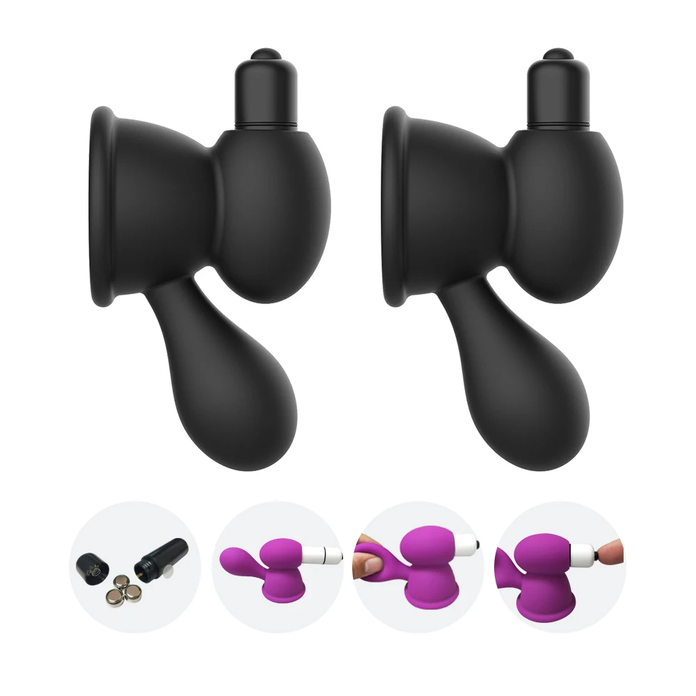 Силиконовые соски присоски вибратор грудь массажер насос для стимуляции