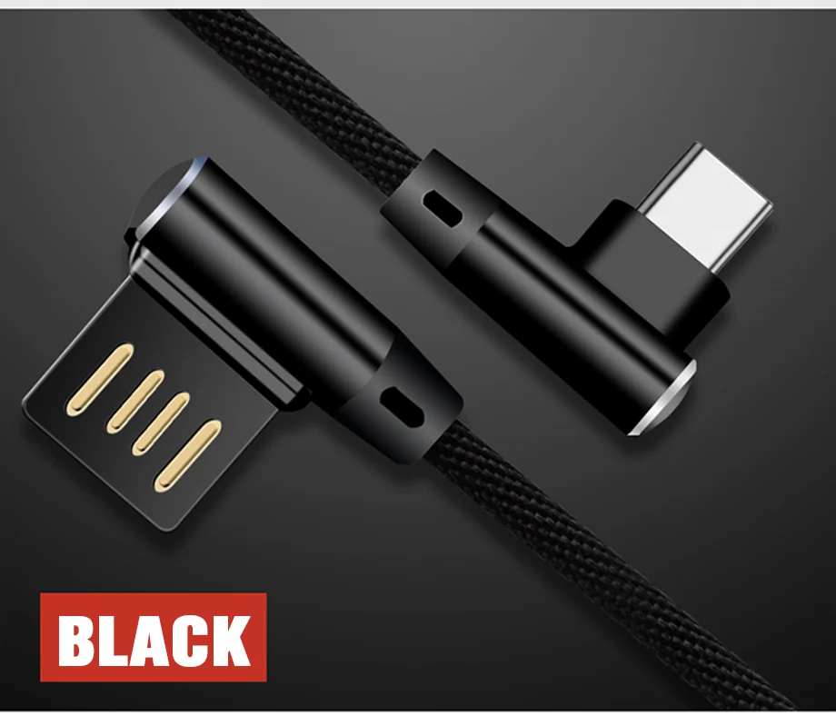 3а тип-c USB Micro usb 90 градусов локоть Быстрая зарядка тип-c кабель для samsung huawei Xiaomi зарядное устройство адаптер Быстрая зарядка кабель