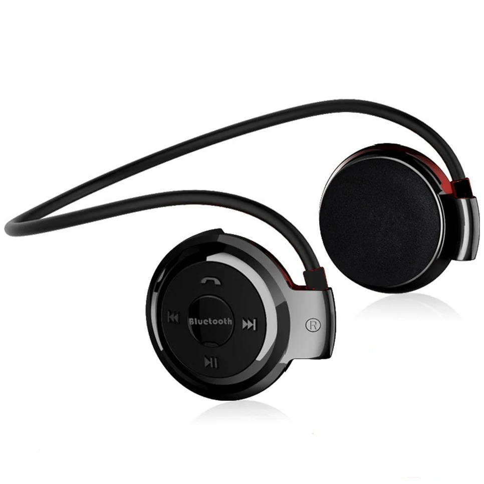 NVAHVA стерео беспроводные наушники mp3-плеер, Спортивная bluetooth-гарнитура с fm-радио картой MP3-плеер для iPhone Android Phone tv - Цвет: Черный