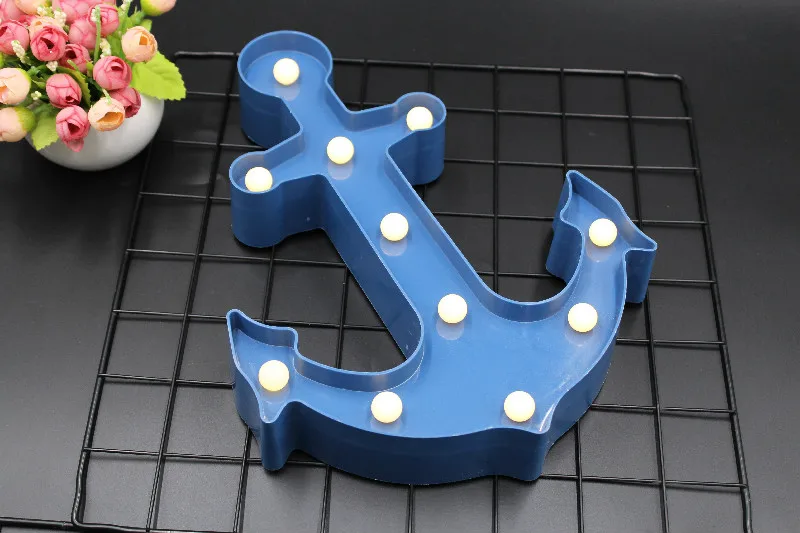 TONGER Новое поступление 2019 светодиодный синий якорь ночник Led Marquee Sign Light Up