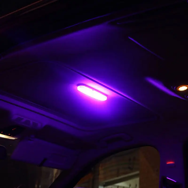 Purple Универсальный автомобильный интерьерный светильник USB Перезаряжаемый светильник для чтения Магнитный светодиодный для чтения в автомобиле Стиль Ночной светильник внутренний потолочный светильник - Испускаемый цвет: Purple