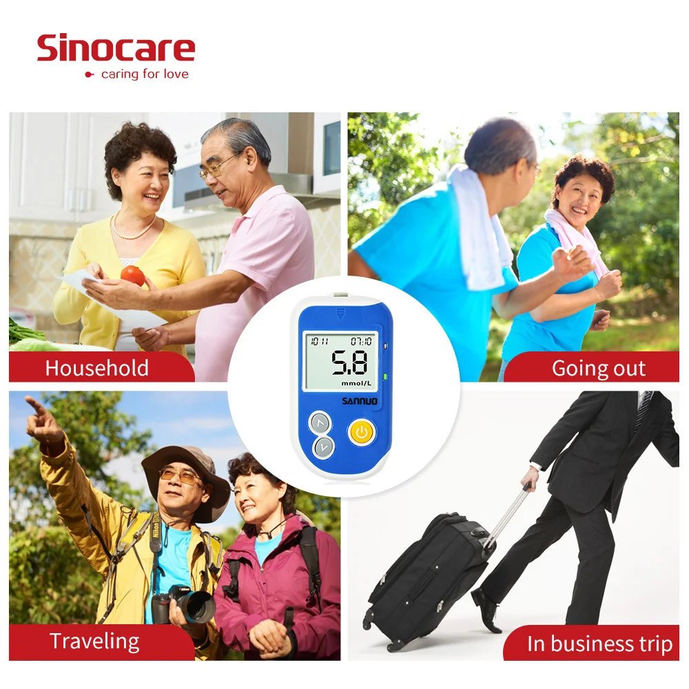 Sinocare GA 6 измеритель уровня глюкозы в крови тест полоски разделены и Ланцеты для