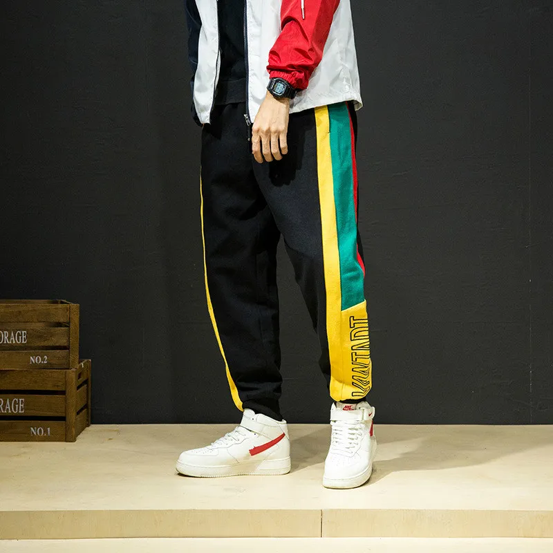 Jogger Pants Men Hip Hop Track Retro Patchwork Loose Fashion Casual Streetwear Male Sweatpant Pantalon Hombre College 2018 | Мужская