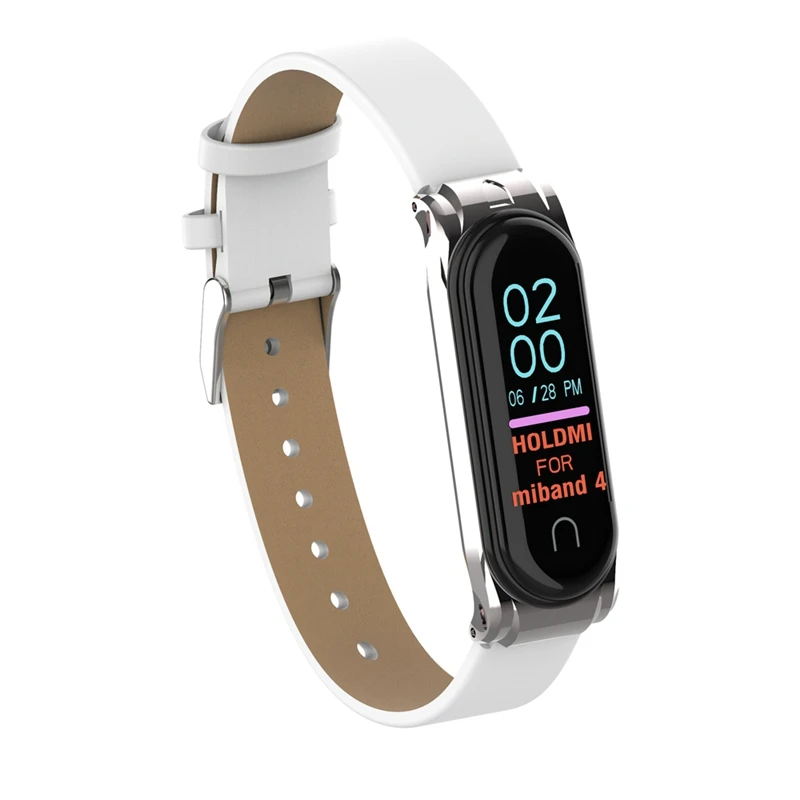 Кожаный браслет, умный Браслет Для xiaomi mi band 4, ремешок с металлической пряжкой, спортивный браслет для xiaomi mi Band 4, браслет mi band 4, ремешок