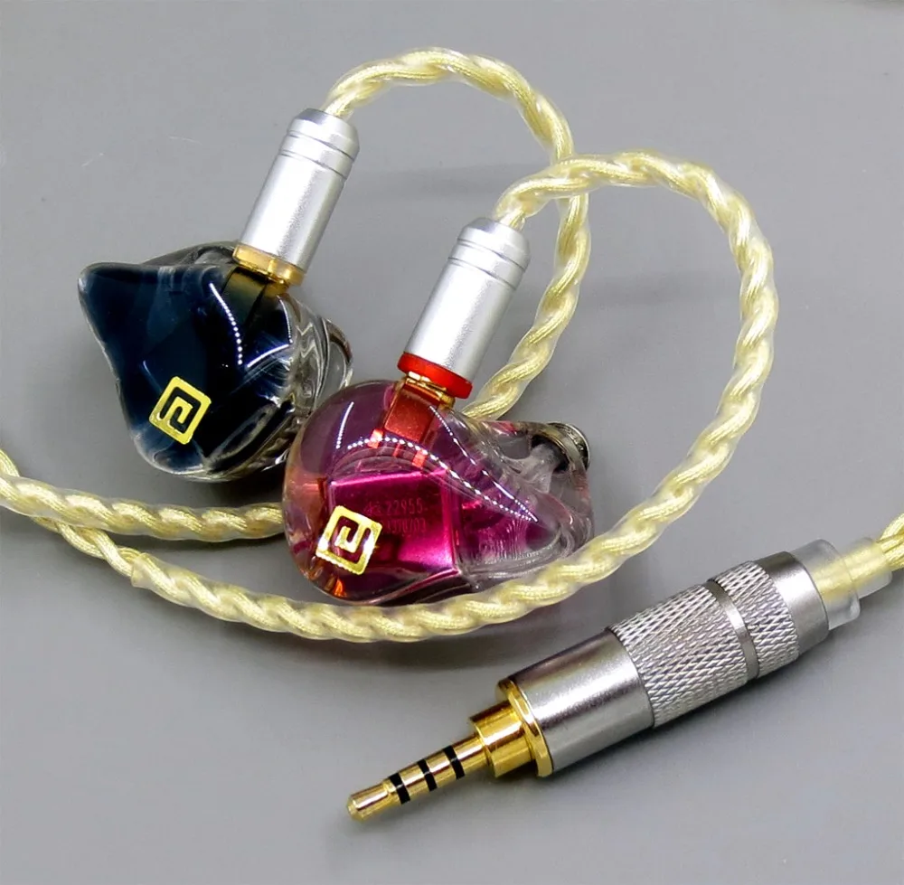 LN005919 чистый серебряный золотой кабель+ DIY пользовательские 5 единиц динамики арматура в ухо наушники+ MMCX кабель для Shure se535 se846