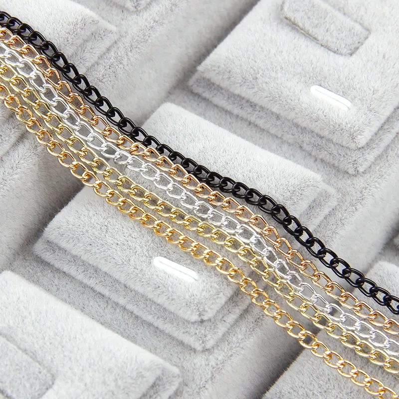 Металлические витые круглые цепочки из алюминия смешанных цветов для браслетов