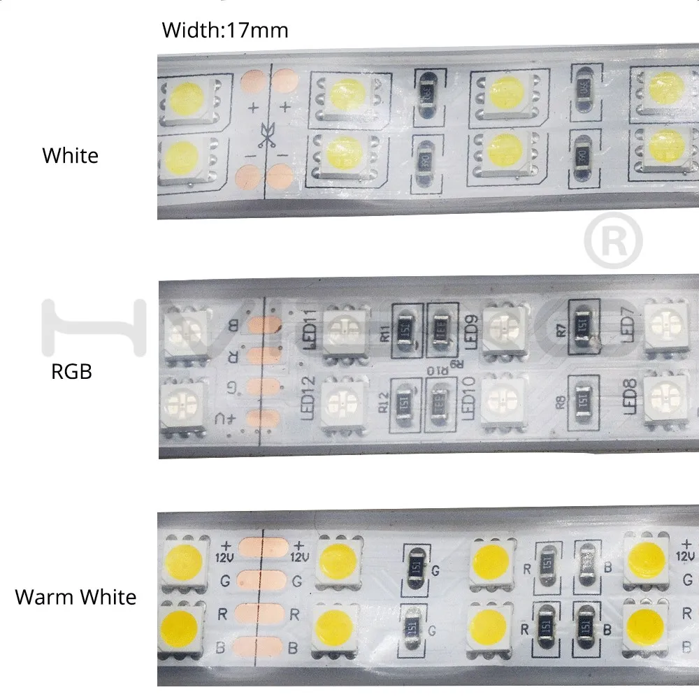 Одежда высшего качества! 5 м DC 12 В 600Led 120led/м водонепроницаемый SMD 5050 RGB теплый белый светодиодный двухрядный гибкий ленточный светильник