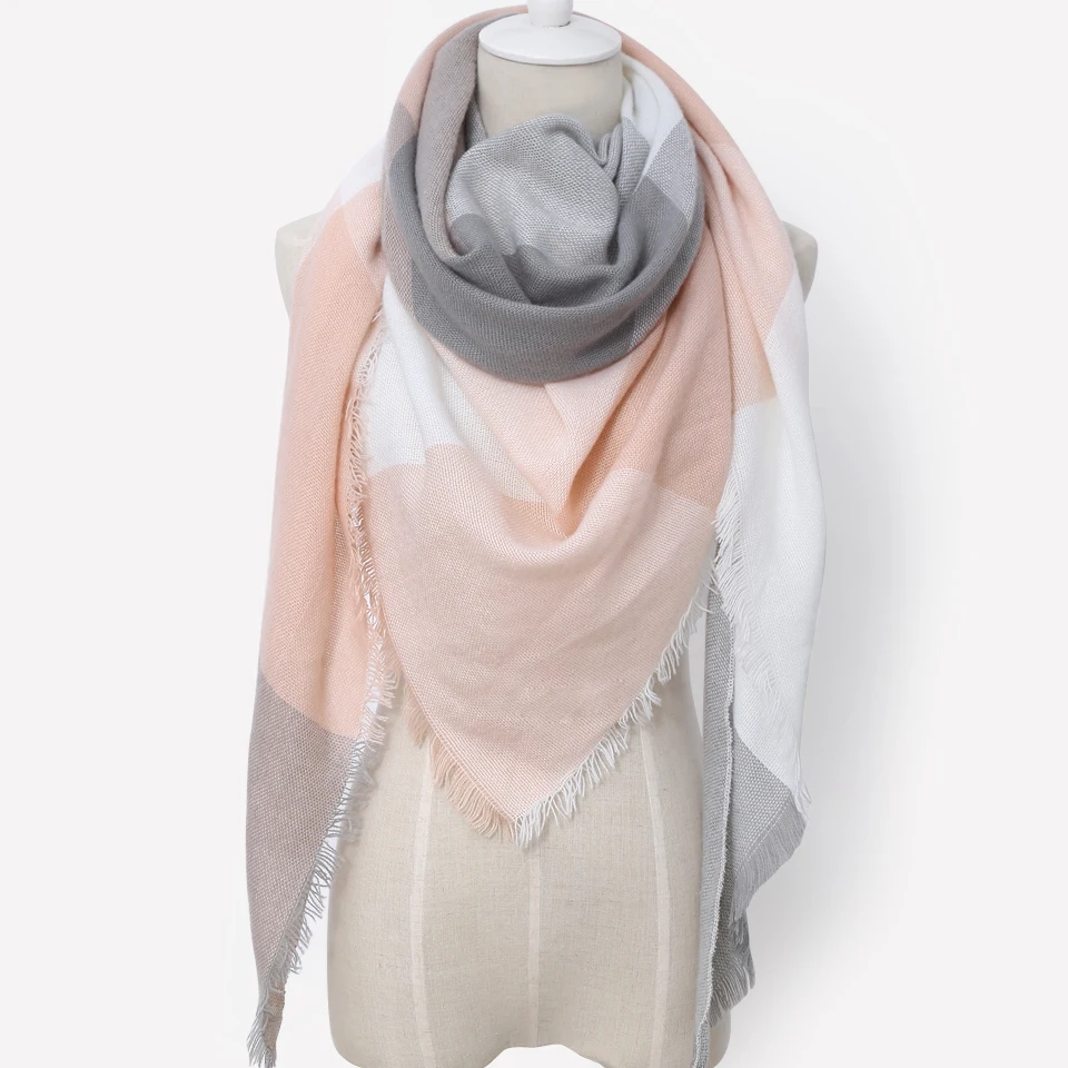 Прямая доставка 2017 г. зимний шарф Для женщин плед кашемир Треугольники Теплый Wrap