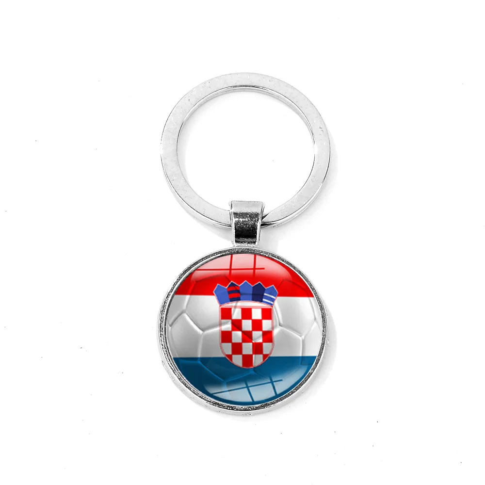 Croatia SIAN мир моды Национальный флаг брелок США, Великобритании, Бразилии России Творческий Футбол печатных брелок страна футбольный клуб любителей подарок - Цвет: Croatia