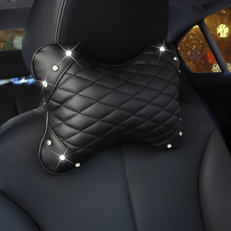 Bling подушка для автомобильного кресла подушка для отдыха блестящий хрустальный подголовник голова поддержка Алмазный Декор автомобиля автомобильные аксессуары
