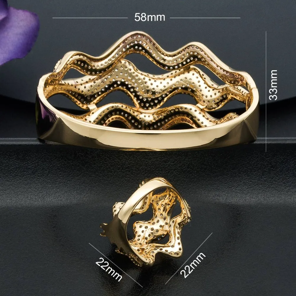 ModemAngel роскошные стразы закрученная форма цветок AAA кубический циркон 3 тона