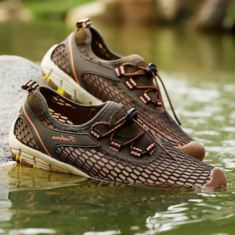 CNZLRMB Mesh Breathable Outdoor Anti-skid Hiking Shoes Men Trekking Mountain Climbing Sneakers Walking For Size 46 47 | Спорт и