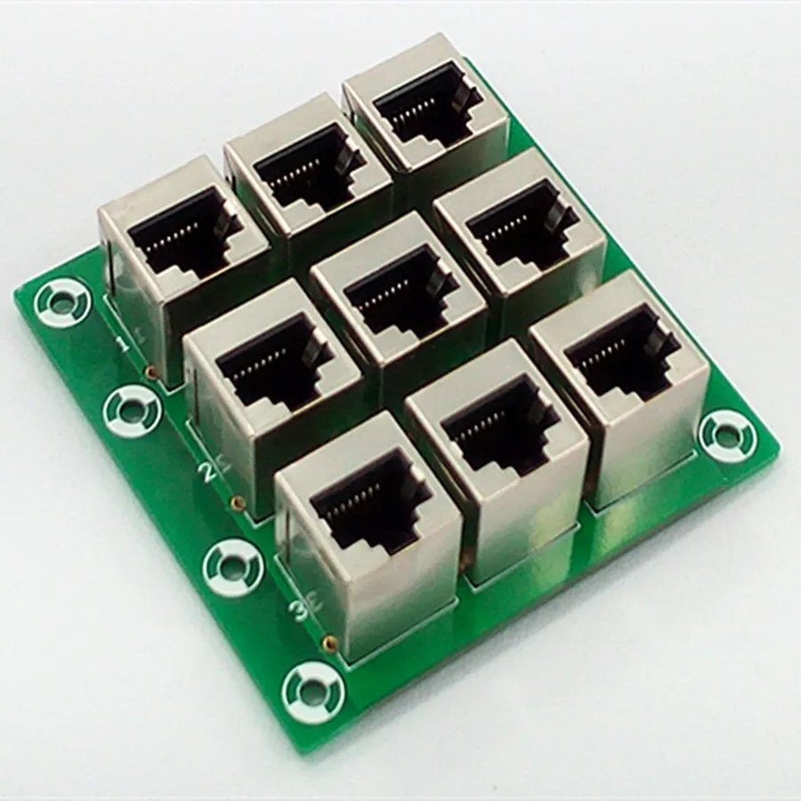 RJ45 8P8C Jack 9-Way Buss коммутационная плата, клеммный блок, разъем