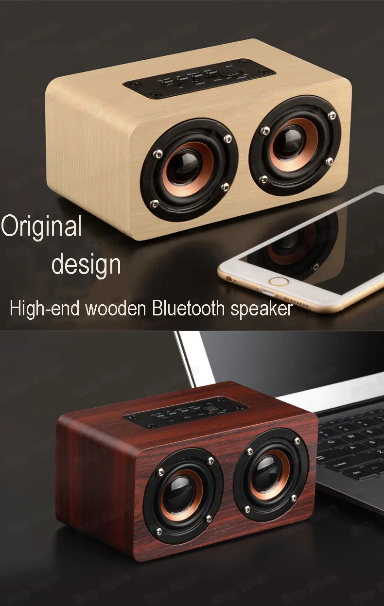 Милый двойной Рог деревянные bluetooth колонки портативный сабвуфер для ответа на звонки и прослушивания музыки аудио дерево приемник handfree вызова Беспроводной колонки