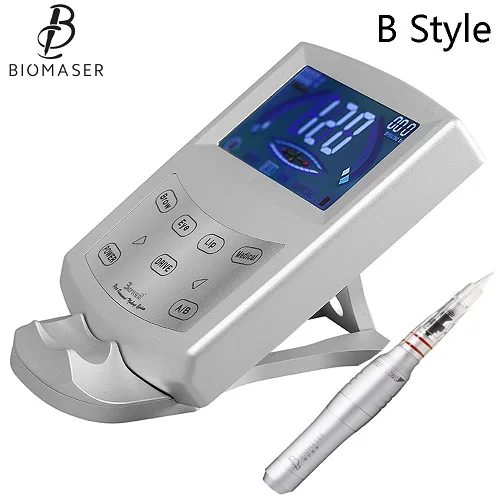 B style Biomaser T100 Супер цифровой сенсорный Перманентный макияж машина ручка Набор для бровей Губы Глаза Полный татуировки ручка машина - Цвет: B style
