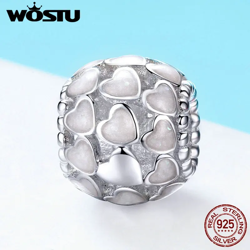 WOSTU 925 пробы серебро True Love/тепла, очаровательный, подрходит к оригиналу браслет из бусин, сделай сам Роскошные ювелирные изделия подарок FIC805