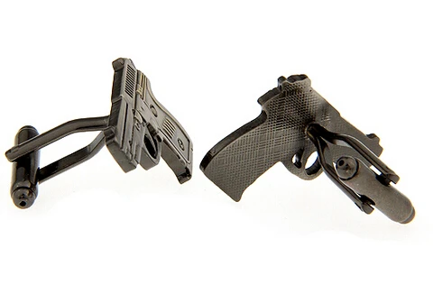 Запонки iGame в виде пистолета запонки из латуни черного цвета оптом и розницу