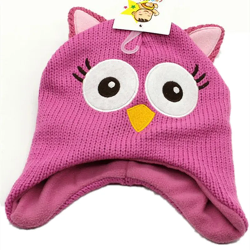 Вязаная хлопковая Шапка-бини с мультяшным аниме ночной совой плюшевая зимняя