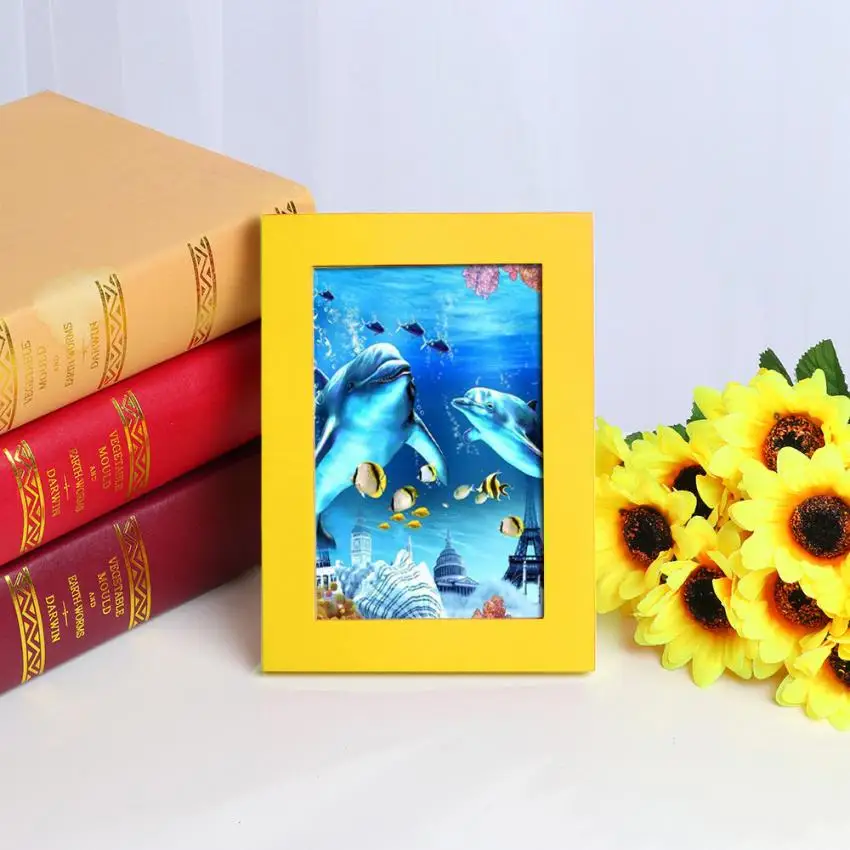 Новая 12 цветов деревянная фоторамка 15x11,5 см 1 шт. простая деревянная фоторамка домашний декор настенная подвесная фоторамка 35