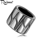 Бусины RUIMO из нержавеющей стали 316L, геометрические узоры, 8 мм, Шарм с большим отверстием бусины, для изготовления браслетов, ювелирных изделий сделай сам