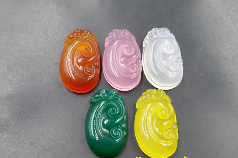 Fine Jewelry Fashion Carnelian Carved 5 color ruyi Necklace Lucky Blessing Pendant Lovers Gifts | Украшения и аксессуары