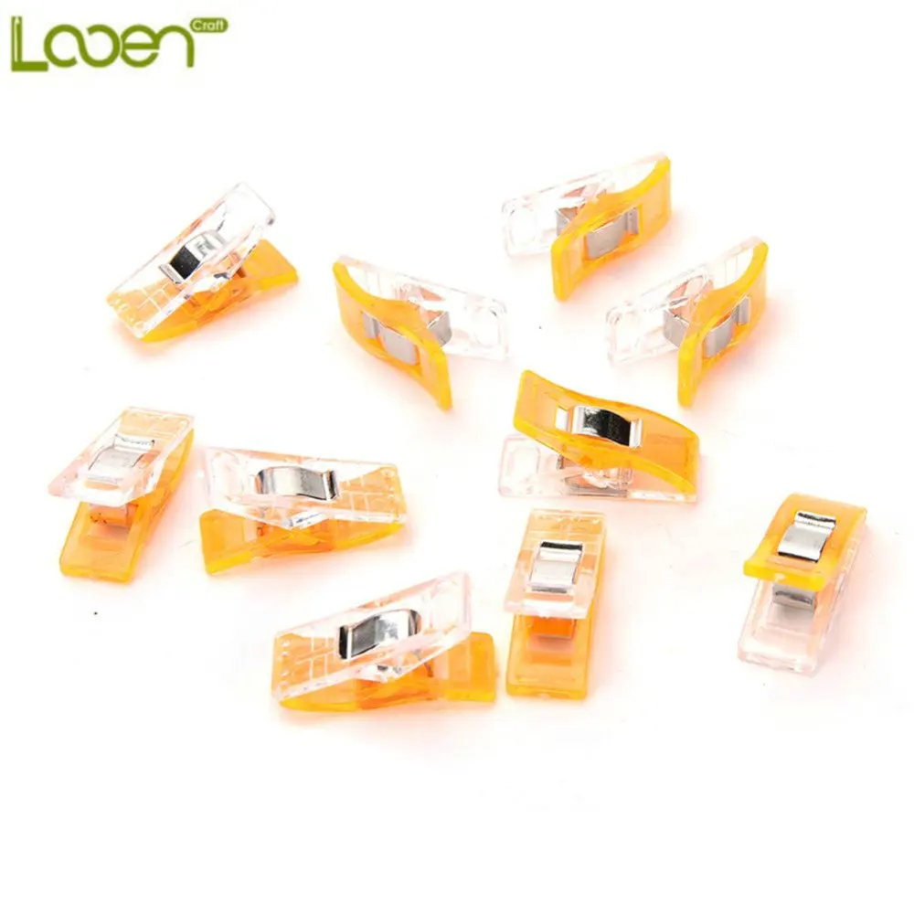 Orange 50 шт. высокое качество многоцветные пластиковые зажимы держатель DIY Лоскутная Ткань Лоскутное ремесло швейная вязаная подвеска Клип - Цвет: Orange