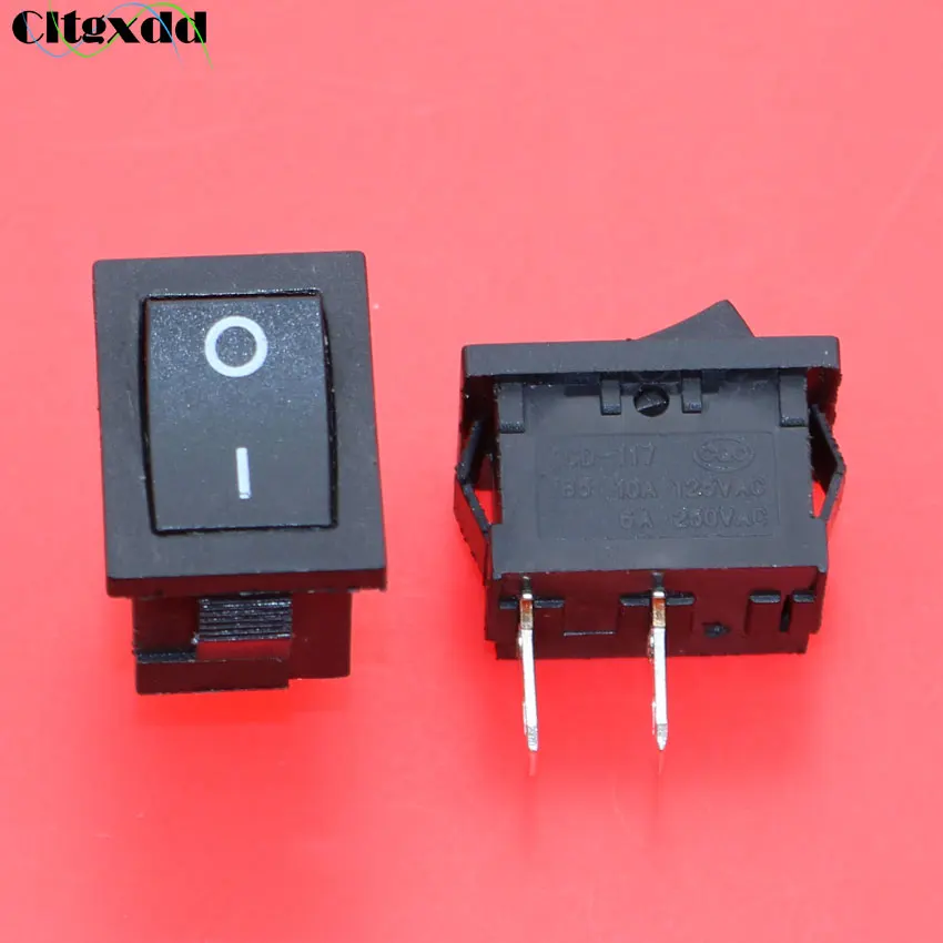 Cltgxdd 10 шт. кнопочный переключатель 11x17 мм SPST 2Pin 6A 250 В/10A 125 В KCD1 оснастка вкл/Выкл