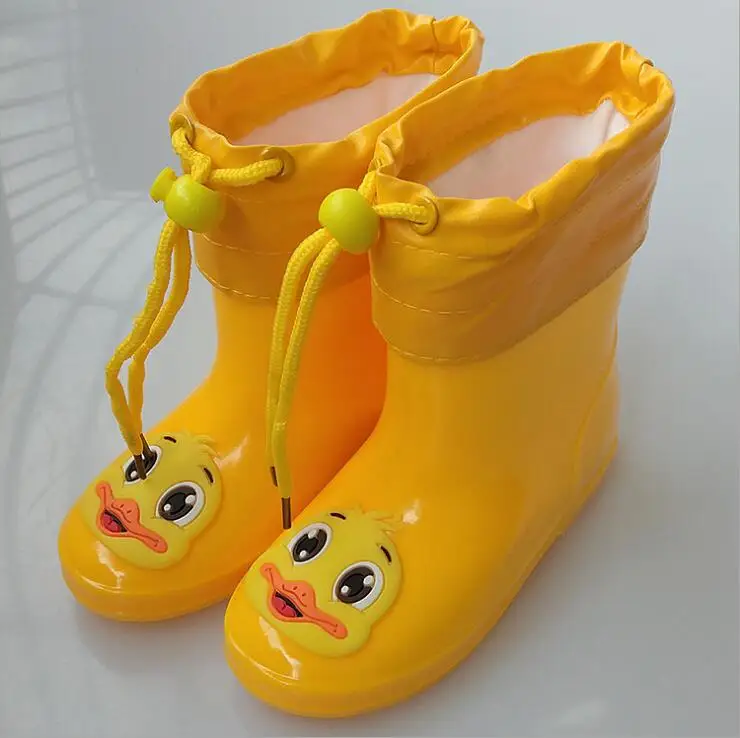 Yellow duck Резиновые сапоги для мальчиков, резиновые сапоги для девочек, водонепроницаемые Нескользящие резиновые сапоги для детей, детские резиновые сапоги, четыре сезона, съемный - Цвет: Yellow duck