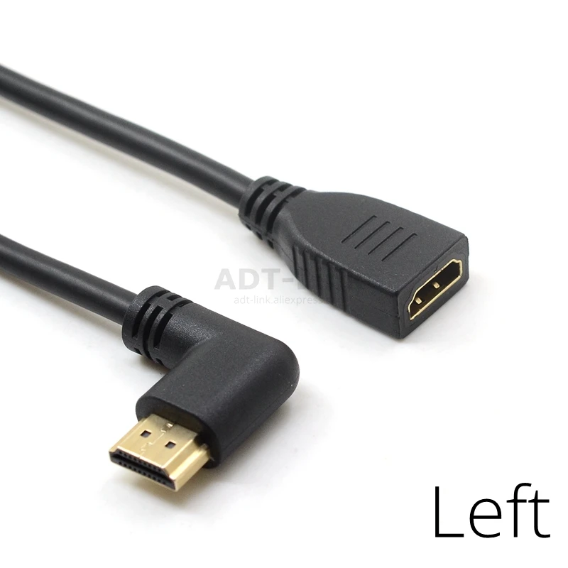 HDMI 2,0 удлинитель вверх вниз вправо влево угловой локоть HDMI кабель мужчин и женщин удлинитель 2 к* 4 к@ 60 Гц Ultra HD 3D 1080P Ethernet - Цвет: left